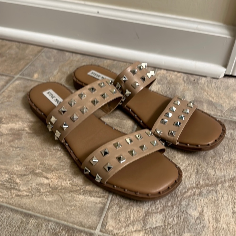 Steve Madden rock stud sandals nude